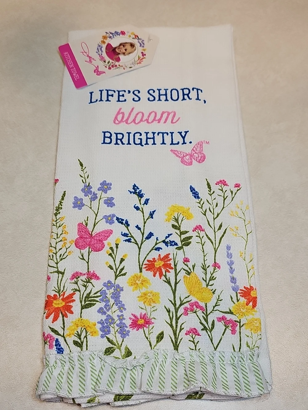 Dolly Parton Wildflower Kitchen Towel Spoonrest & Glass Spice Shaker Set